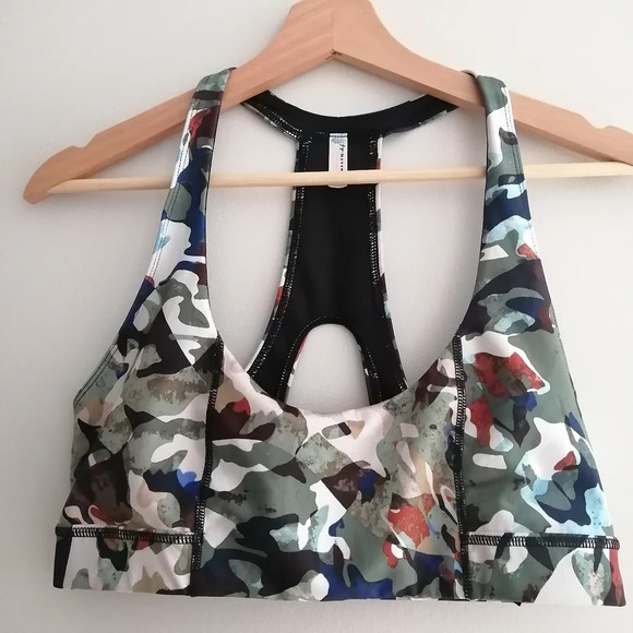 FP Free People Movement Daybreak Camo Graphic Sports Bra Medium Support Large - Picture 3 of 16